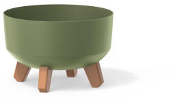 Prosperplast Gracia Low alacsony virágcserép, 24 cm - föld zöld (DGRL240L-5615C)