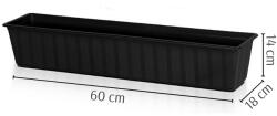 Prosperplast Agro balkonláda, 60 cm - antracit (IS600-S433)