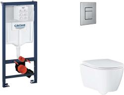 GROHE Rapid SL - Set pentru montare încastrată, toaletă, capac SoftClose și clapetă Skate Cosmopolitan, oțel inoxidabil periat SANI11BB2124 (SANI11BB2124)