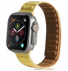 Gigapack Apple Watch Series Szilikon pótszíj, sárga/barna (142782) (GP-142782)