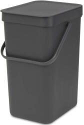 Brabantia Sort & Go szemetes felnyitható fedéllel, fogantyúval - sötét szürke 12L (109805)