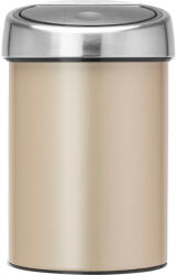 Brabantia Touch Bin fali/álló nyomófedeles szemetes - aranyfényű test, rozsdamentes acél selyem fedő 3L (304668)