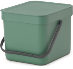Brabantia Sort & Go szemetes felnyitható fedéllel, fogantyúval - platina zöld 6L (129841)