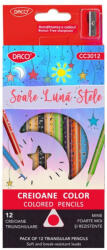 Daco Set 12 creioane colorate cu tematica Soare Luna Stele Daco CC3012 (CC3012)