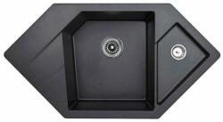 Metalac Diamond Metalac Gránit Sarok Mosogatótálca - Design, Szemcsés Fekete