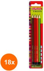 Herlitz Set 18 x 4 Creioane Grafit Herlitz, Mina H, HB, B, 2B (REH-18xHRZ-8670051)