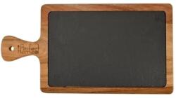Perfect Home Tava pentru Servire din Piatra cu Maner din Lemn, 26 × 18 cm, Perfect Home (MRK-28111)