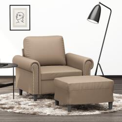 vidaXL kávészínű műbőr kanapéfotel lábtartóval 60 cm (3201204)