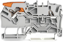 Wago 2102-1201 2 vezetékes átmenő sorkapocs műk. karral és Push-in CAGE CLAMP-pel 2, 5 mm2, SZÜRKE (2102-1201)