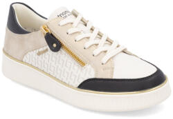 Remonte női fehér-fekete-arany-bézs fűzős cipzáros sneaker félcipő D2E04-80