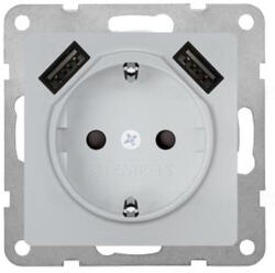 Siemens 5UB1970-0AM01 dugalj + 2xUSB A 2, 4A, antracit (RAL7016), DELTA i-system - Készlet erejéig! ! ! (5UB19700AM01)