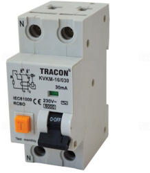 TRACON Kombinált védőkapcsoló 2C32A, 2P/0, 03A 6kA KVKM-32/030 Tracon (M-32/030)