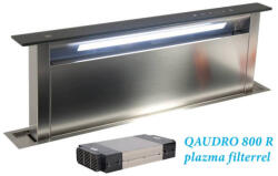 Sirius 00704825620_p pultba építhető páraelszívó S-DD2 TC/L EM 86 fekete üveg/inox motor nélkül + plazma filter QUADRO 800 R (00704825620_p)