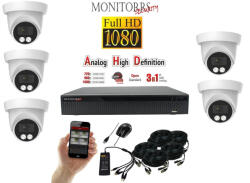 Monitorrs Security - AHD dóm kamerarendszer 5 kamerával 2 Mpix - 6196K5
