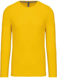 Kariban Férfi kereknyakú hosszú ujjú pamut póló, Kariban KA359, Yellow-4XL (ka359ye-4xl)