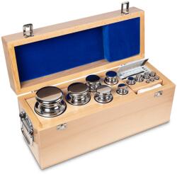 KERN súlykészlet precíziós mérlegekhez 1 mg - 10 kg fa dobozban, OIML F1 súlyosztály, hitelesíthető (323-09)