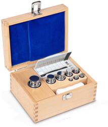 KERN súlykészlet precíziós mérlegekhez 1 g - 500 g fa dobozban, OIML F1 súlyosztály, hitelesíthető (324-05)