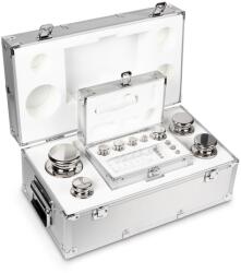 KERN & SOHN súlykészlet precíziós mérlegekhez 1 g - 5 kg alumínium dobozban, OIML F1 súlyosztály (324-086)
