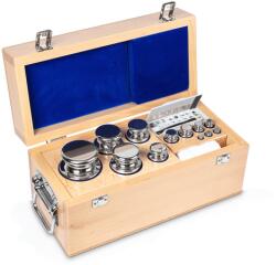 KERN súlykészlet precíziós mérlegekhez 1 mg - 5 kg fa dobozban, OIML F1 súlyosztály, hitelesíthető (323-08)