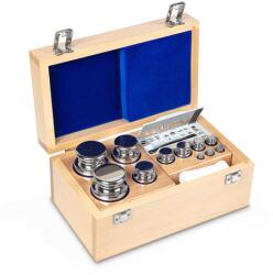 KERN súlykészlet precíziós mérlegekhez 1 mg - 2 kg fa dobozban, OIML F1 súlyosztály (323-07)