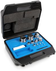 KERN súlykészlet precíziós mérlegekhez 1 g - 2 kg műanyag dobozban, OIML F1 súlyosztály, hitelesíthető (324-074)