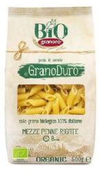 Granoro bio tészta mezze penne rigate 500 g - naturfoodshop