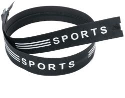 Vízzáró cipzár 80 cm nyitható (RT10) #5WR-S, SPORT felirattal - Fekete 332