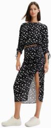 Desigual szoknya fekete, midi, egyenes - fekete XL