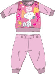 Peanuts Snoopy hosszú vékony baba pizsama - pamut jersey pizsama - világosrózsaszín - 86 (SNO0344_vro_86)