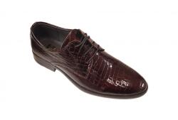 Ciucaleti Top Shoes Pantofi barbati eleganti, din piele naturala, BORDO - PB101CROCO (PB101CROCO)