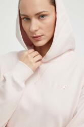 New Balance pamut melegítőfelső rózsaszín, női, sima, kapucnis, WT41537OUK - rózsaszín M