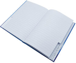 Bluering Mutató, beíró A5, 96lap, keményfedeles, egyszínű, ABC regiszteres, Bluering vonalas (52339)