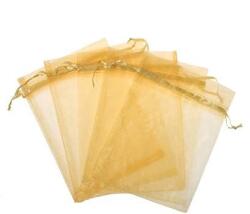 Organza tasak arany 10 db/csomag 9 x 12 cm-es