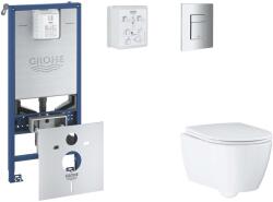 GROHE Rapid SLX - Készlet fali beépítéshez, WC, SoftClose ülőkével és Skate Cosmopolitan gombbal, króm SANI11BB2110 (SANI11BB2110)