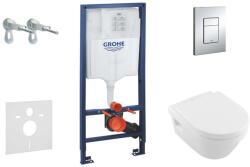 GROHE Rapid SL - Villeroy & Boch falra szerelhető WC és ülőkés szett, Skate Cosmopolitan gombok, króm 38528SET-KB (38528SET-KB)