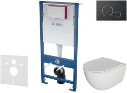 kielle Genesis - Falsík alatti szerelőkészlet, Oudee WC softclose ülőkével és Gemini II vezérlőgombokkal, matt fekete / króm 30505SS22 (30505SS22)