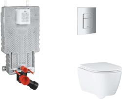GROHE Uniset - Készlet fali beépítéshez, WC, SoftClose ülőkével és Skate Cosmopolitan gombbal, króm SANI15BB2110 (SANI15BB2110)