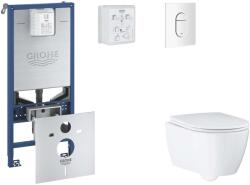 GROHE Rapid SLX - Készlet fali beépítéshez, WC, SoftClose ülőkével és Arena Cosmopolitan gombbal, alpesi fehér SANI11BB3114 (SANI11BB3114)