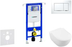 Geberit Duofix - WC modul nyomógombos Sigma30, fehér/fényes króm + Villeroy Boch - WC és ülőkéje, DirectFlush, SoftClose, CeramicPlus 111.355. 00.5 NI5 (111.355.00.5 NI5)