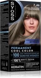 Syoss Permanent Cool Color tartós hajfesték hideg árnyalattal árnyalat 7_46 Cool Medium Blond