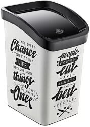 Özer Plastik Éttermi billenőfedeles szemetes Fehér-fekete mintás 23L (DO92)