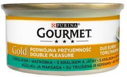 Gourmet Gold Duó Élmény teljes értékű állateledel felnőtt macskák számára nyúllal és májjal 85 g