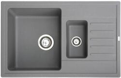 Metalac Quadro Plus 1.5D Metalac Gránit Mosogatótálca - Extra mély, Csepegtetőtálcás, Design, Grafit