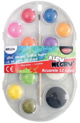 Daco Acuarele Albu’ Negru’ Daco AR124, 12 culori (AR124)