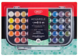 Daco Acuarele Daco AR480, 48 culori + Pensula sintetica + Pensula cu Rezervor de Apa (AR480)