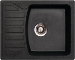 Metalac Quadro M Metalac Gránit Mosogatótálca - Extra mély, Csepegtetőtálcás, Szemcsés Fekete