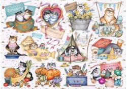 Ravensburger 12001452 - Crazy Cats - Cicanaptár - 1000 db-os puzzle