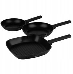 Berlinger Haus Titán felületű serpenyő készlet 3 db Matte Black Collection (BH-8196)
