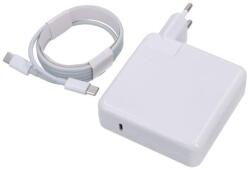 Utángyártott AS066401A MacBook laptop töltő adapter, utángyártott, 96W PD, 1m-es USB Type-C kábellel, fehér (AS066401A)