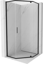 Mexen Exo, ötszögletű zuhanykabin csuklós ajtóval 90 x 90 cm, 6 mm átlátszó üveg, fekete profil, 812-090-090-70-00 (812-090-090-70-00)